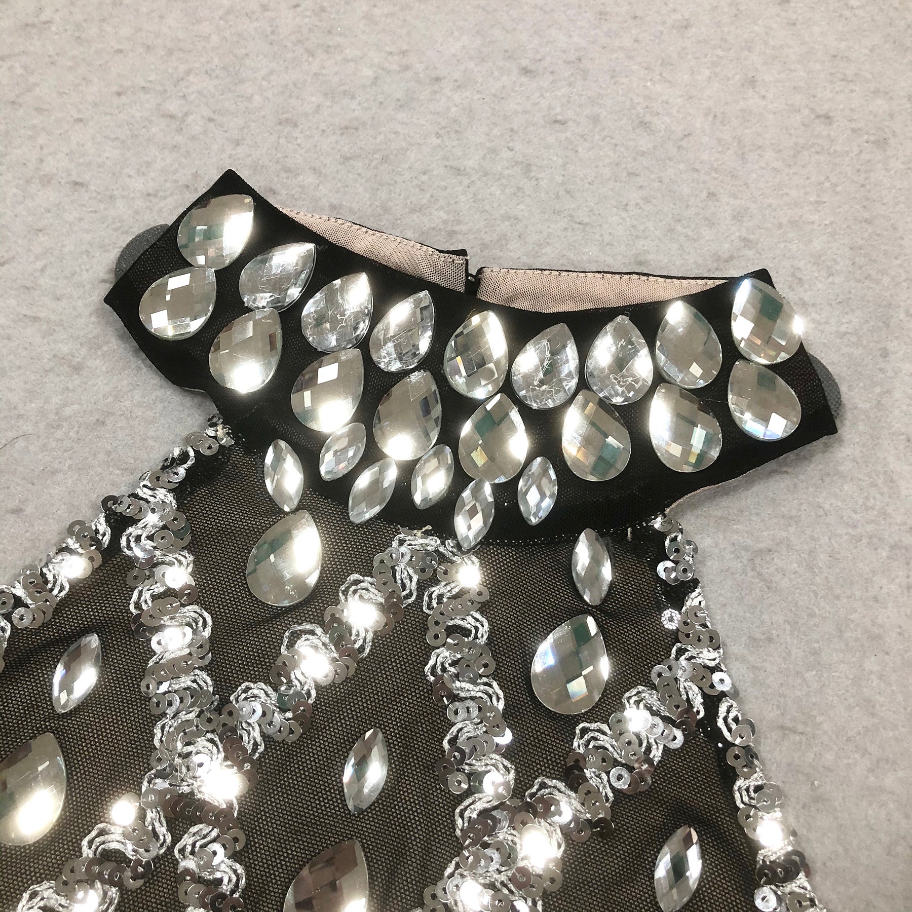 Iwao Black Halter Rhinestone Maxi Gown