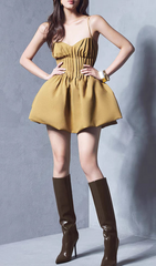 Ghada Chic Pleated Bustier Mini Dress