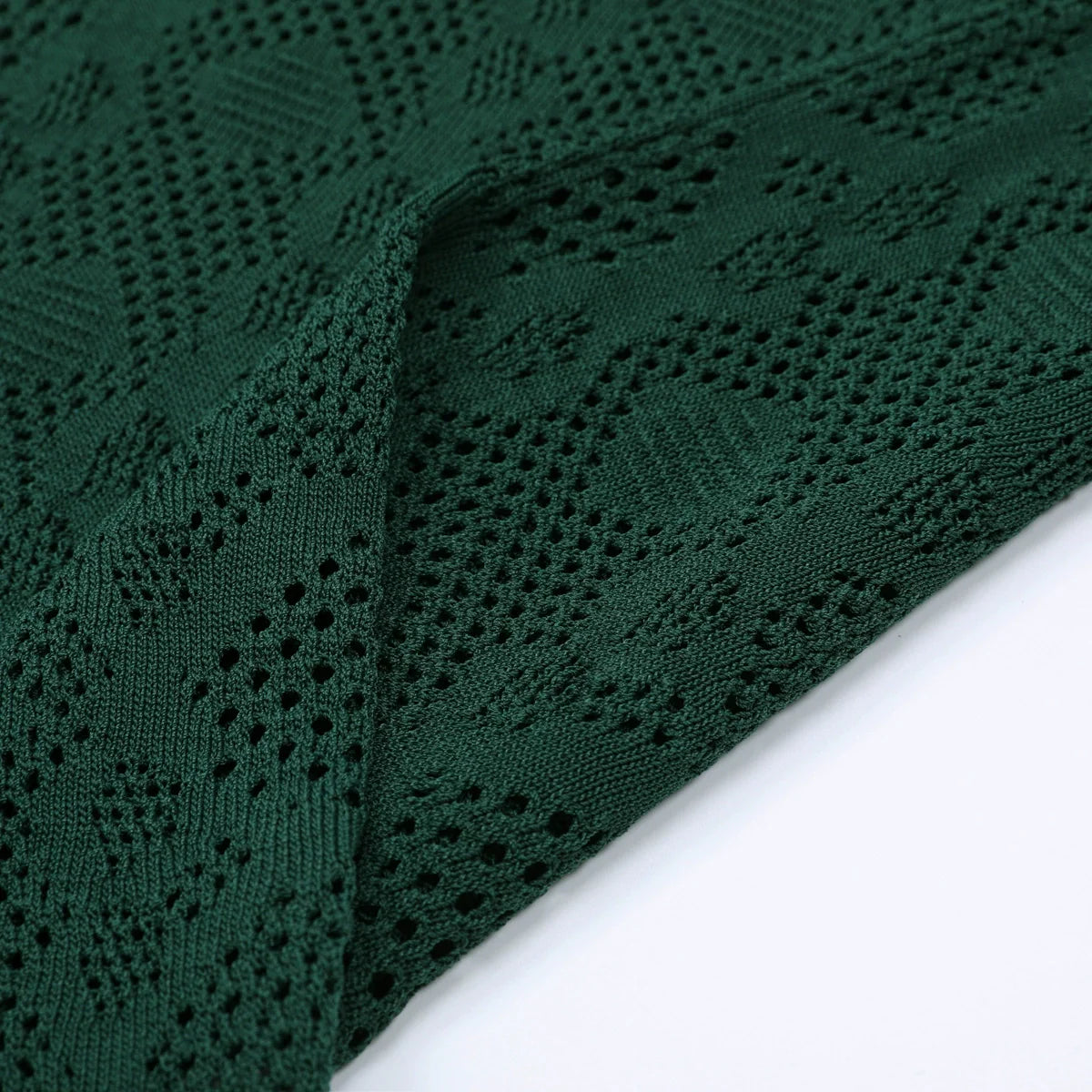 Jaime Luxe Emerald Green Sheer Knit Midi Dress & Slip Set