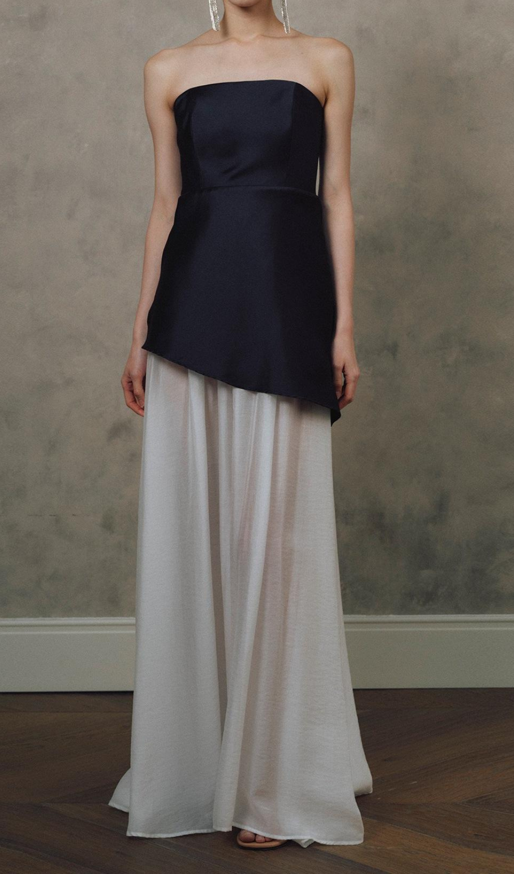 Giana Strapless Two-Tone Maxi Dress