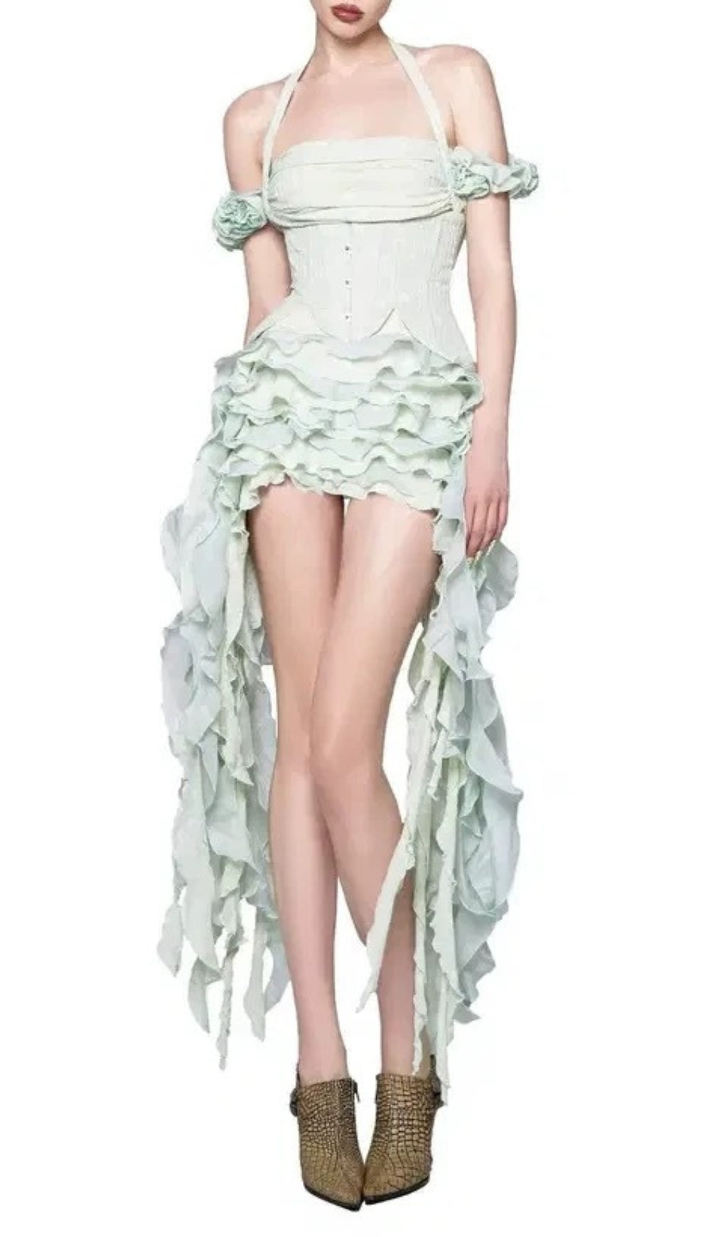 Dalilah Ethereal Corset Ruffle Mini Dress