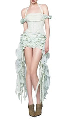 Dalilah Ethereal Corset Ruffle Mini Dress