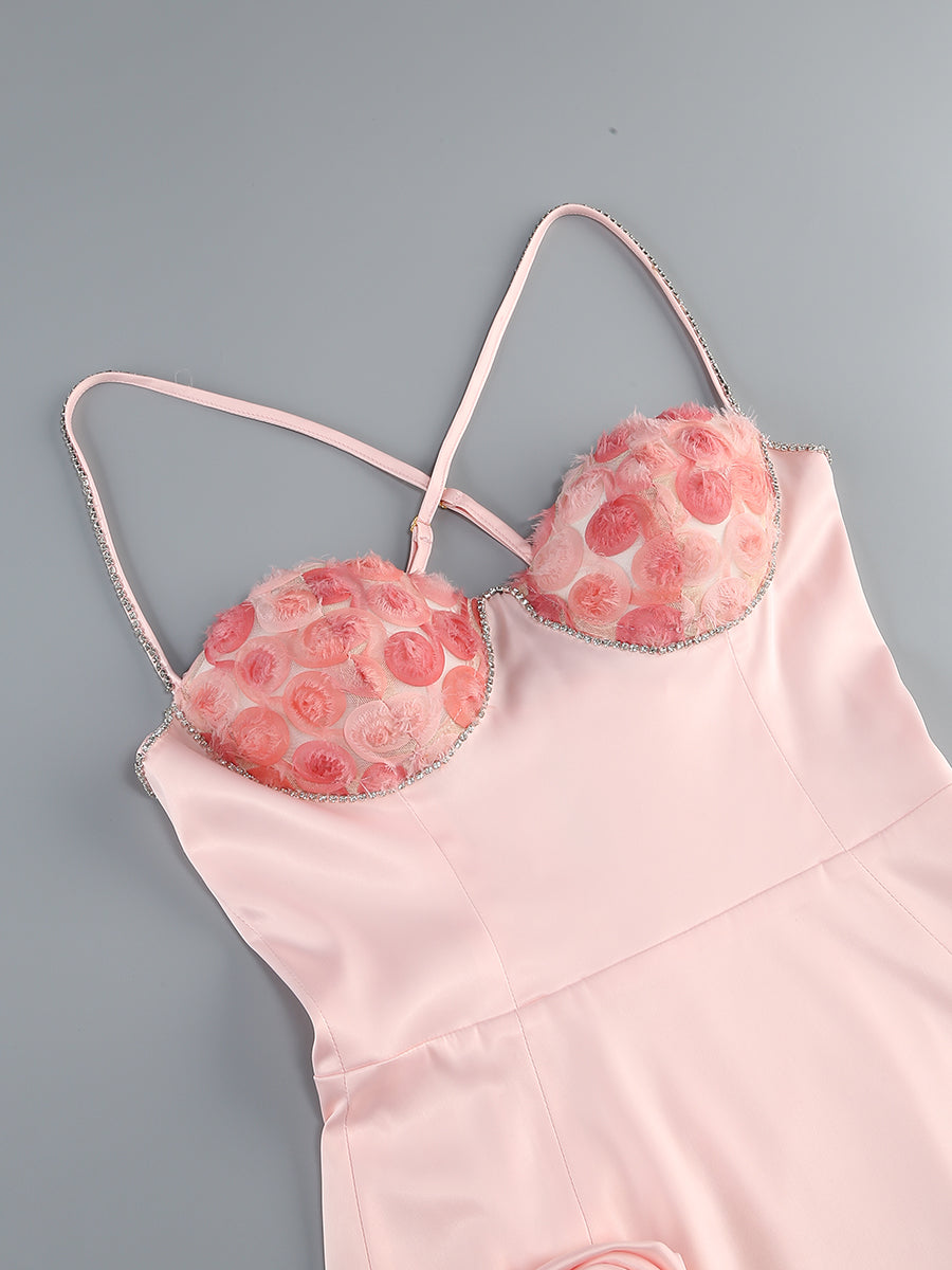 Calantha Sparkling Rose Pink Mini Dress