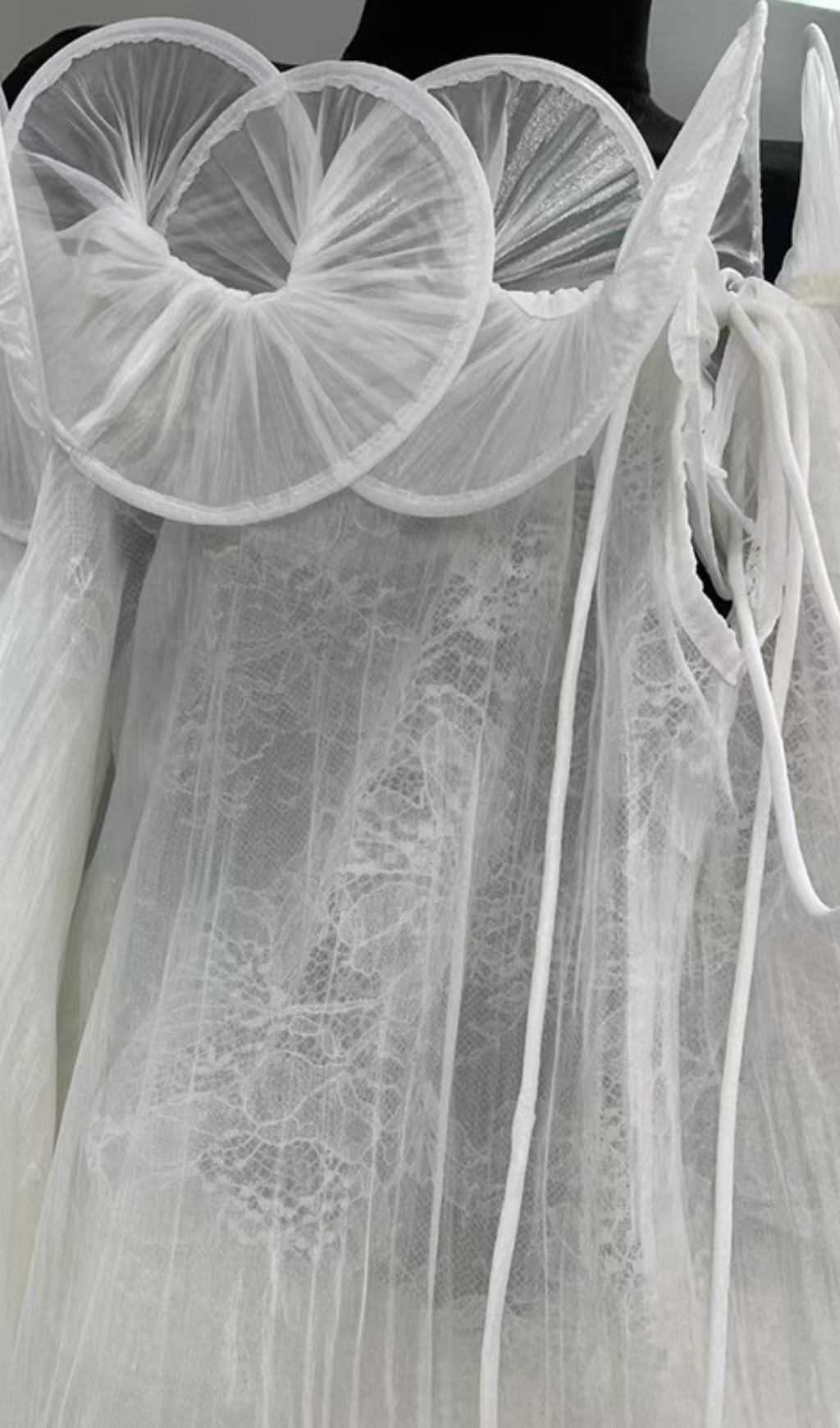 Honore Ethereal White Off-Shoulder Ruffle Mini Dress with Puff Sleeves