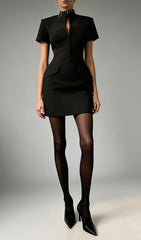 Jaguar Chic Tailored Button-Front Mini Dress for Women