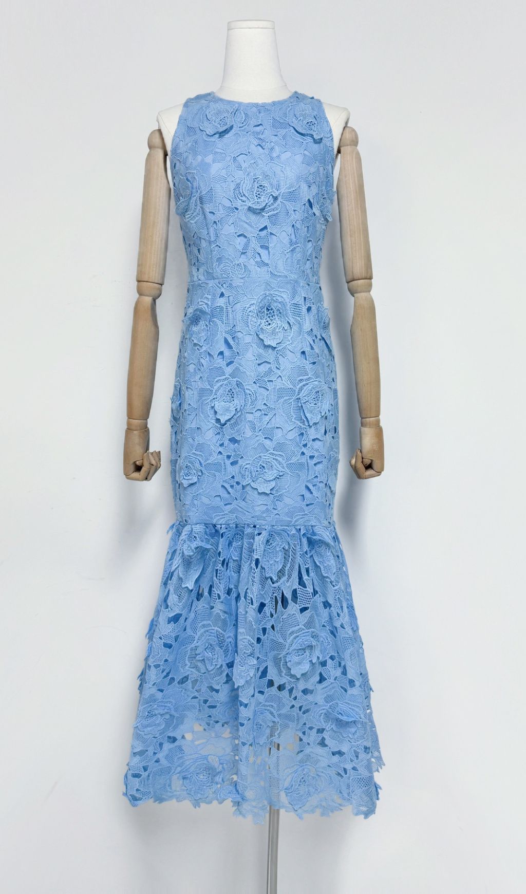 Geraldo Navy Blue 3D Floral Appliqu Maxi Dress