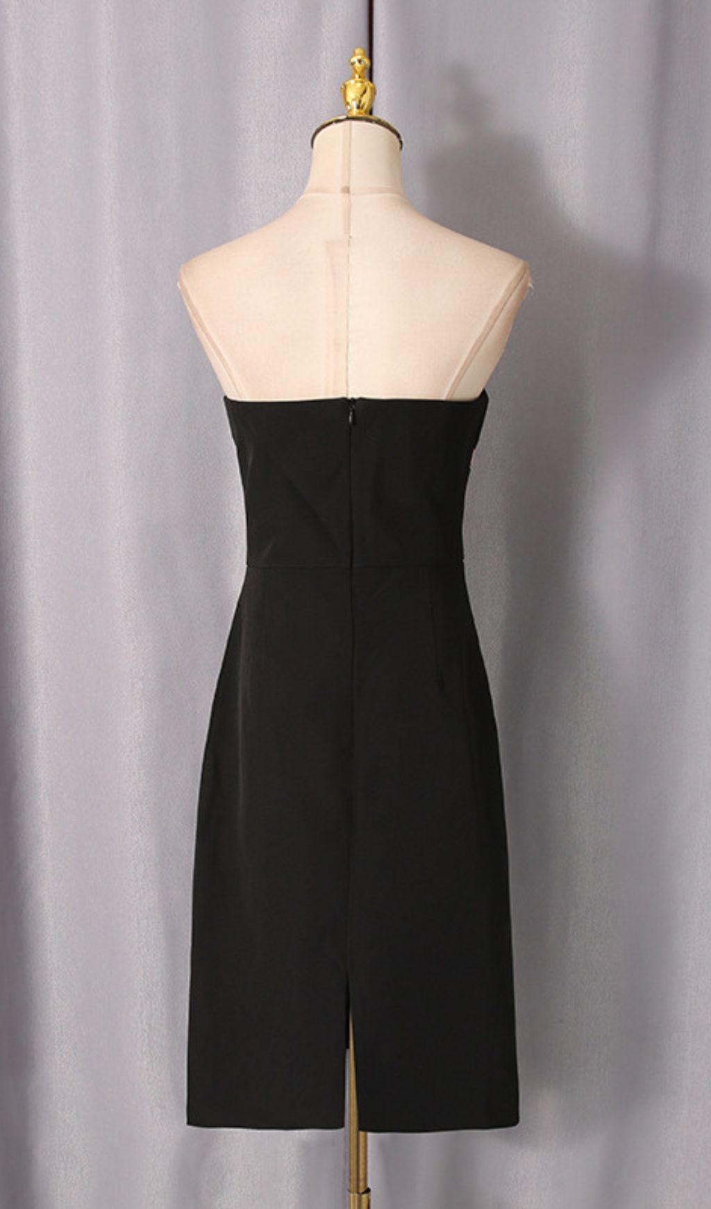 Julissa Black Strapless Tassel Mini Dress