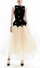 Eula Floral Embellished Velvet & Tulle Maxi Dress