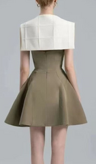 Honora Sculptural Color Block Mini Dress