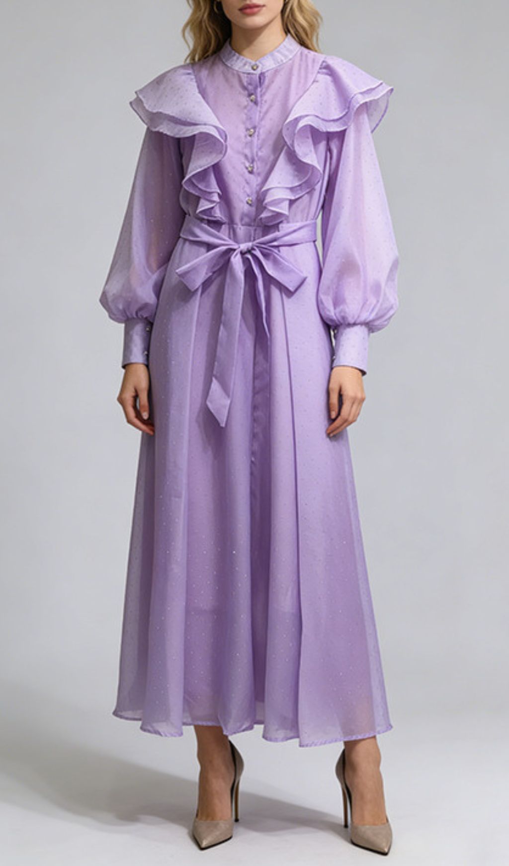 Jolanda Sparkle Ruffle Maxi Dress