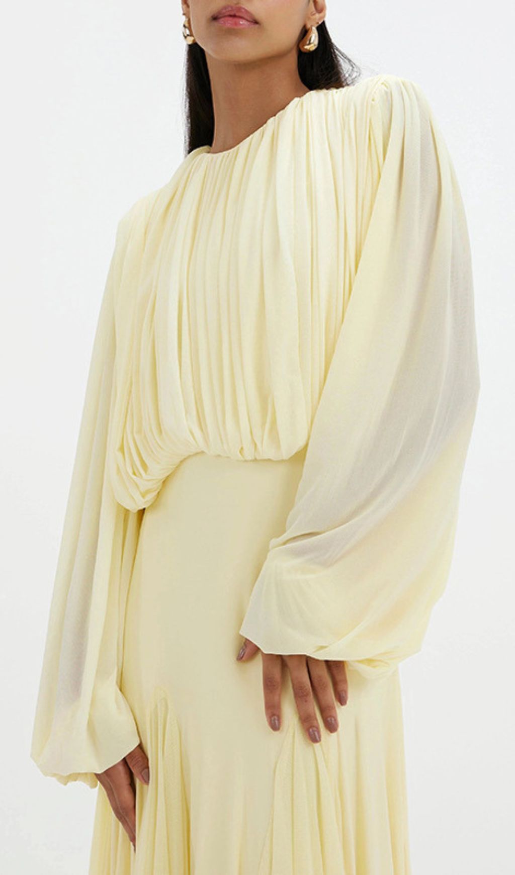 Jimena Yellow Pleated Maxi Dress