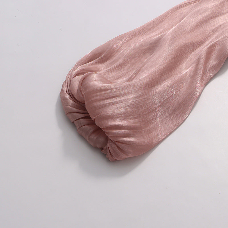 Juhani Rose Pleated Satin Maxi Dress