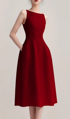 Chic Gavyn Sleeveless Boat Neck Midi Dress