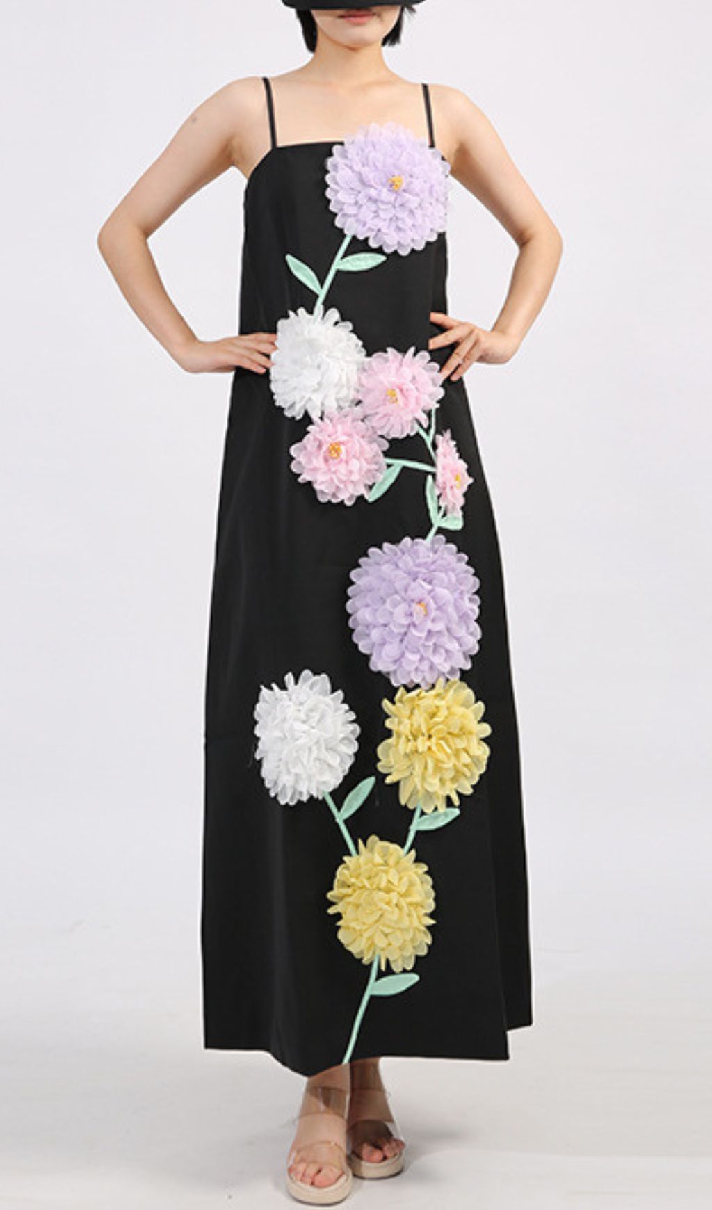 Erica Strappy 3D Floral Maxi Dress