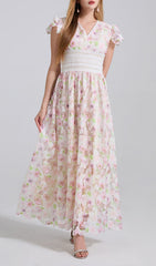 Ezlynn Garden Bloom Embroidered Lace Maxi Dress