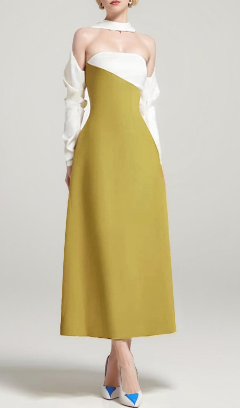 Bryna Chic Off-Shoulder Long Sleeve Midi Dress