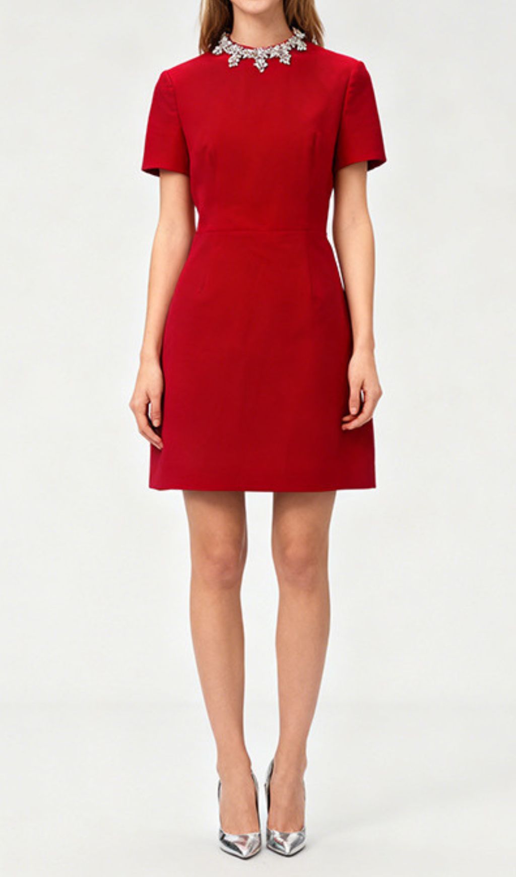 Jayde Dazzling Red Diamante Mini Dress