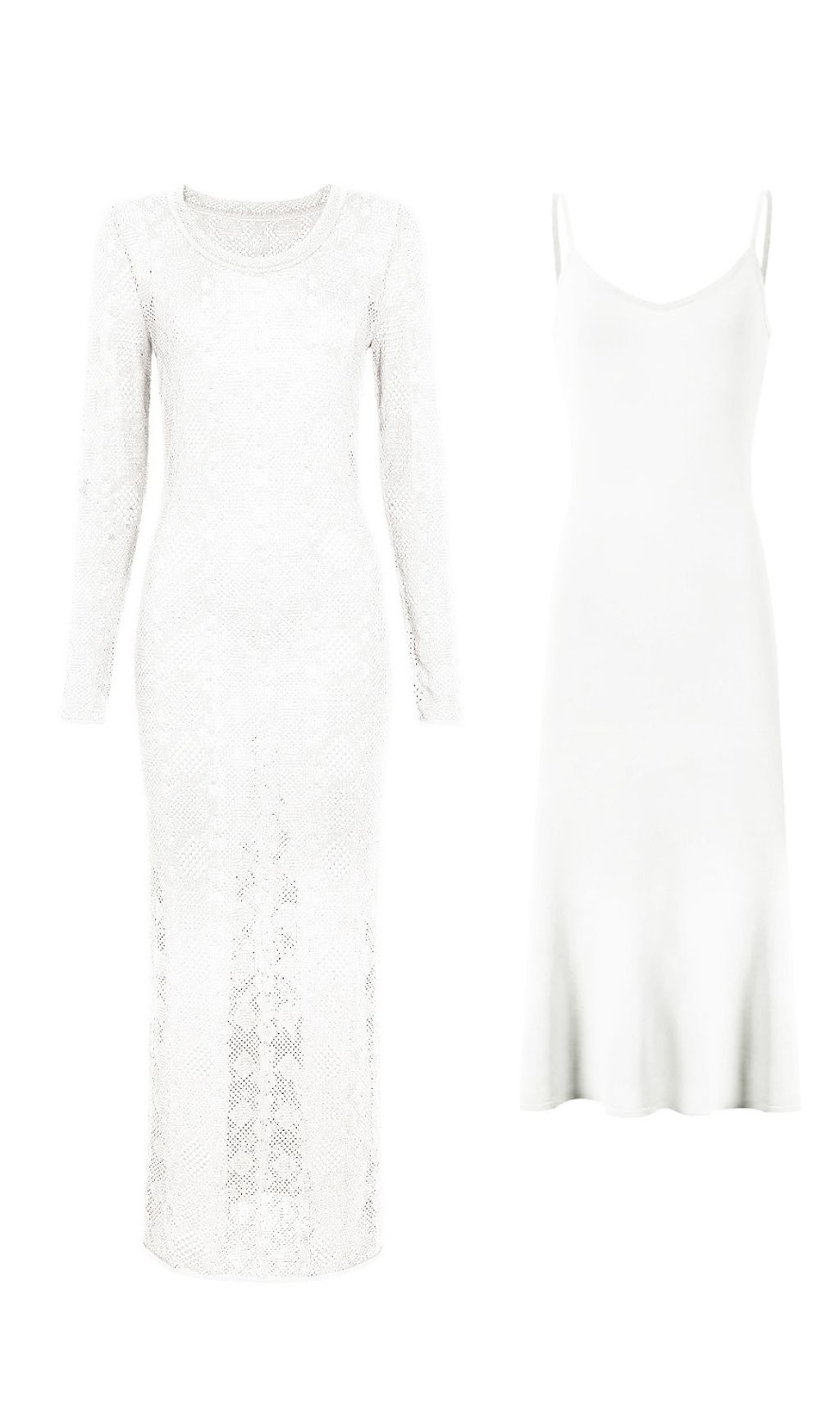 Jaime Luxe Emerald Green Sheer Knit Midi Dress & Slip Set
