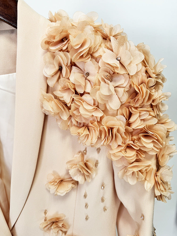 Boudewijn Floral Embellished Maxi Blazer Gown