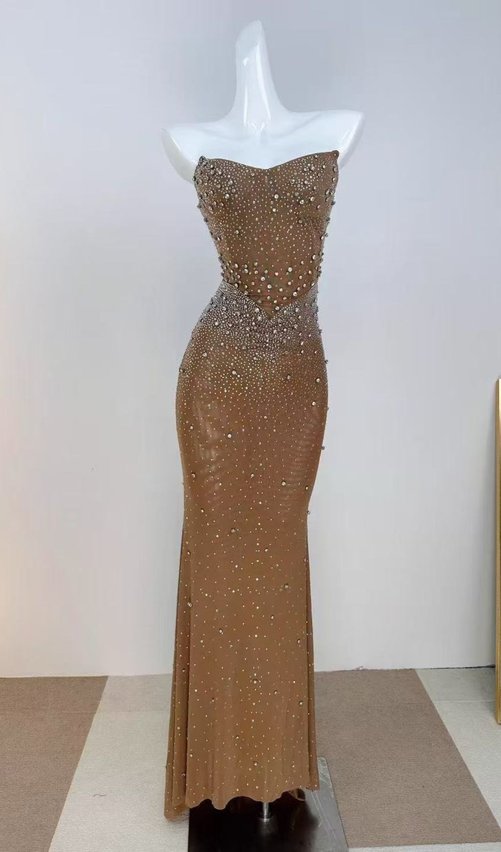 Janny Sparkle Strapless Maxi Dress
