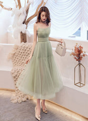 Hermosos vestidos de fiesta largos hasta la rodilla de tul verde menta 