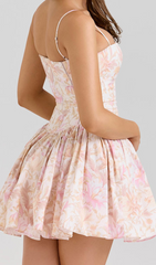 Haruyo Chic Floral Strappy Mini Dress