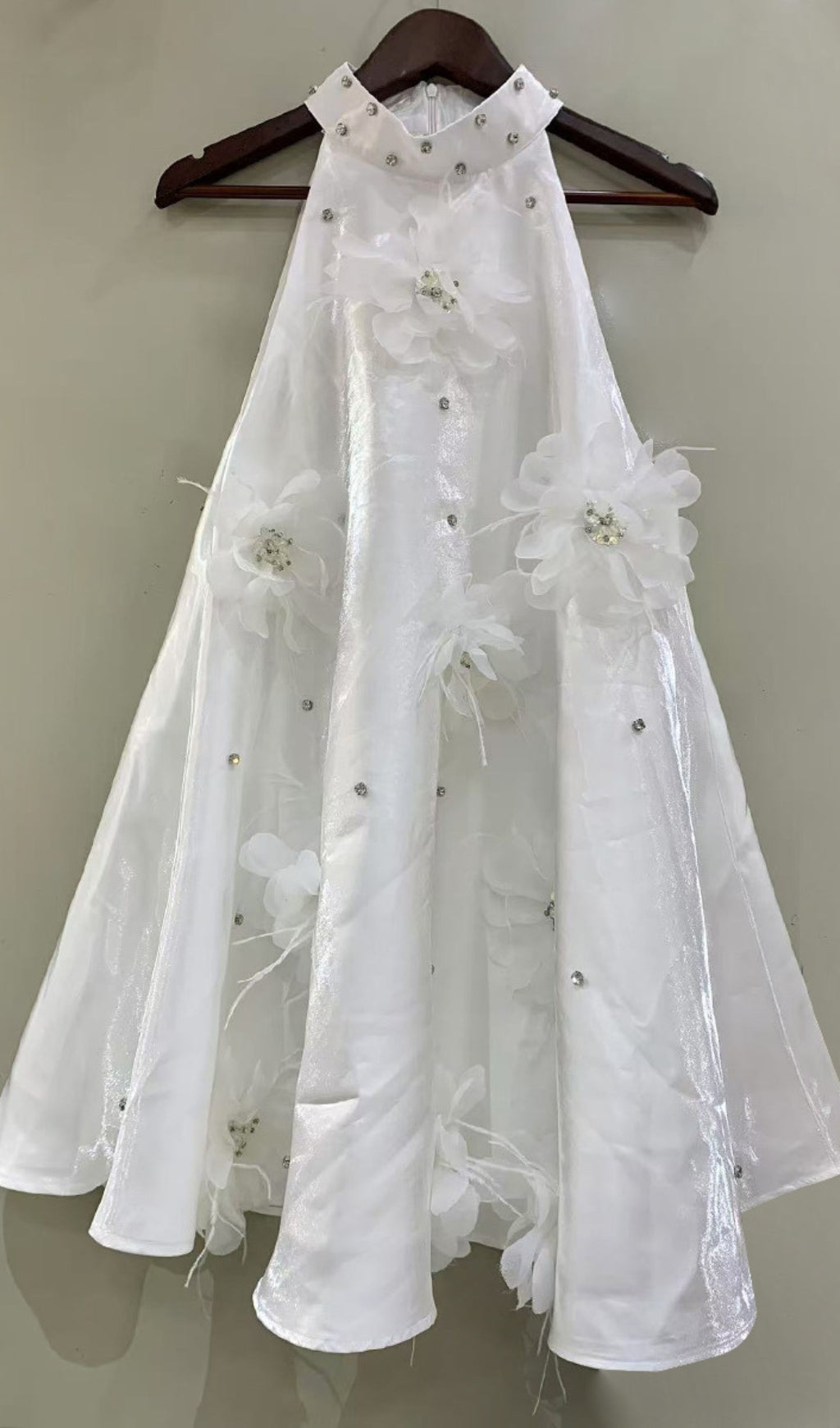 Blush Bloom Halter Mini Dress