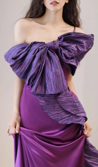 Ganit Regal Purple Bow Maxi Gown
