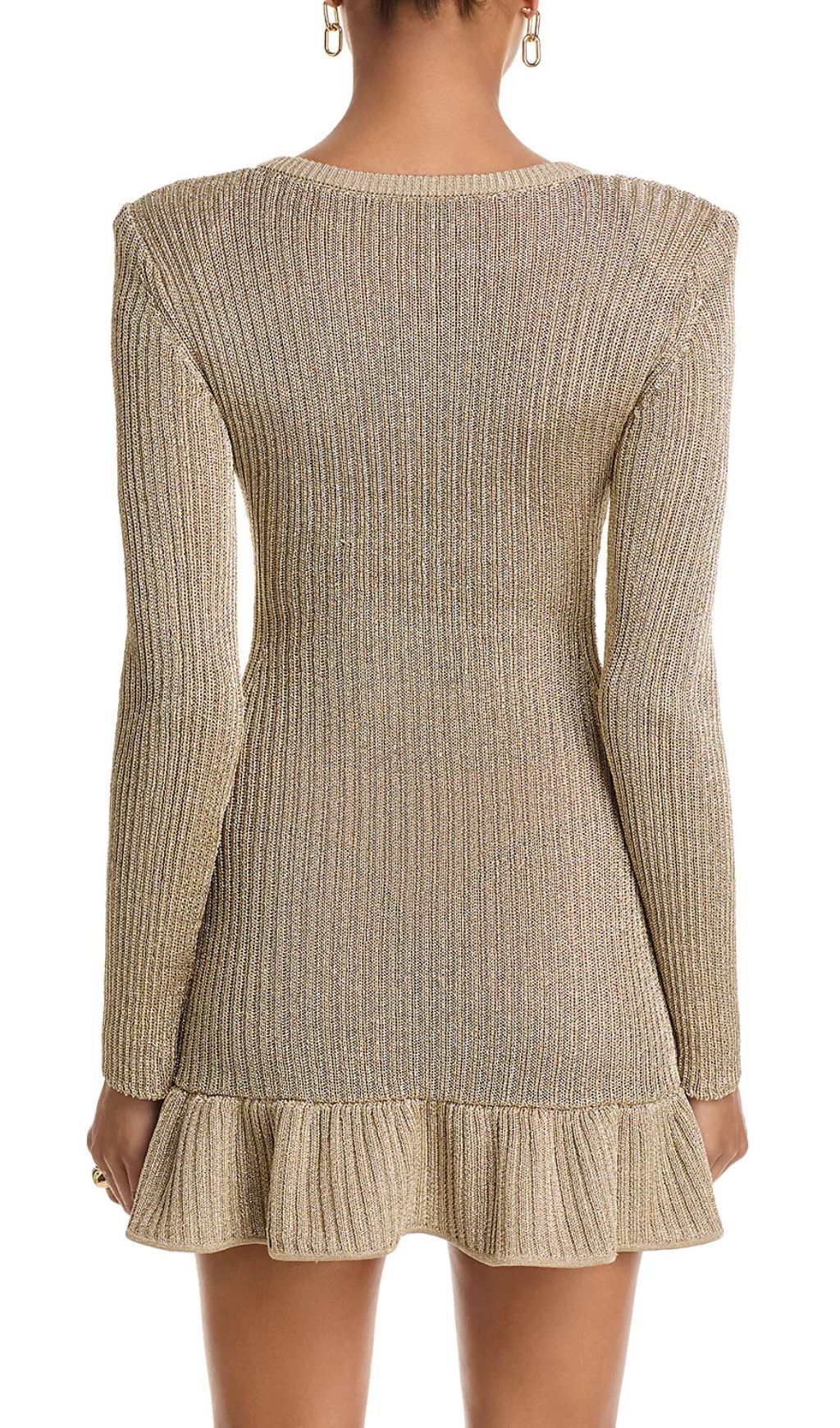 Shimmering Metallic Knit Mini Dress
