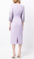 Dagny Sparkling Lavender Embellished Midi Dress