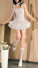 Fiona Dotted Ruffle Mini Dress