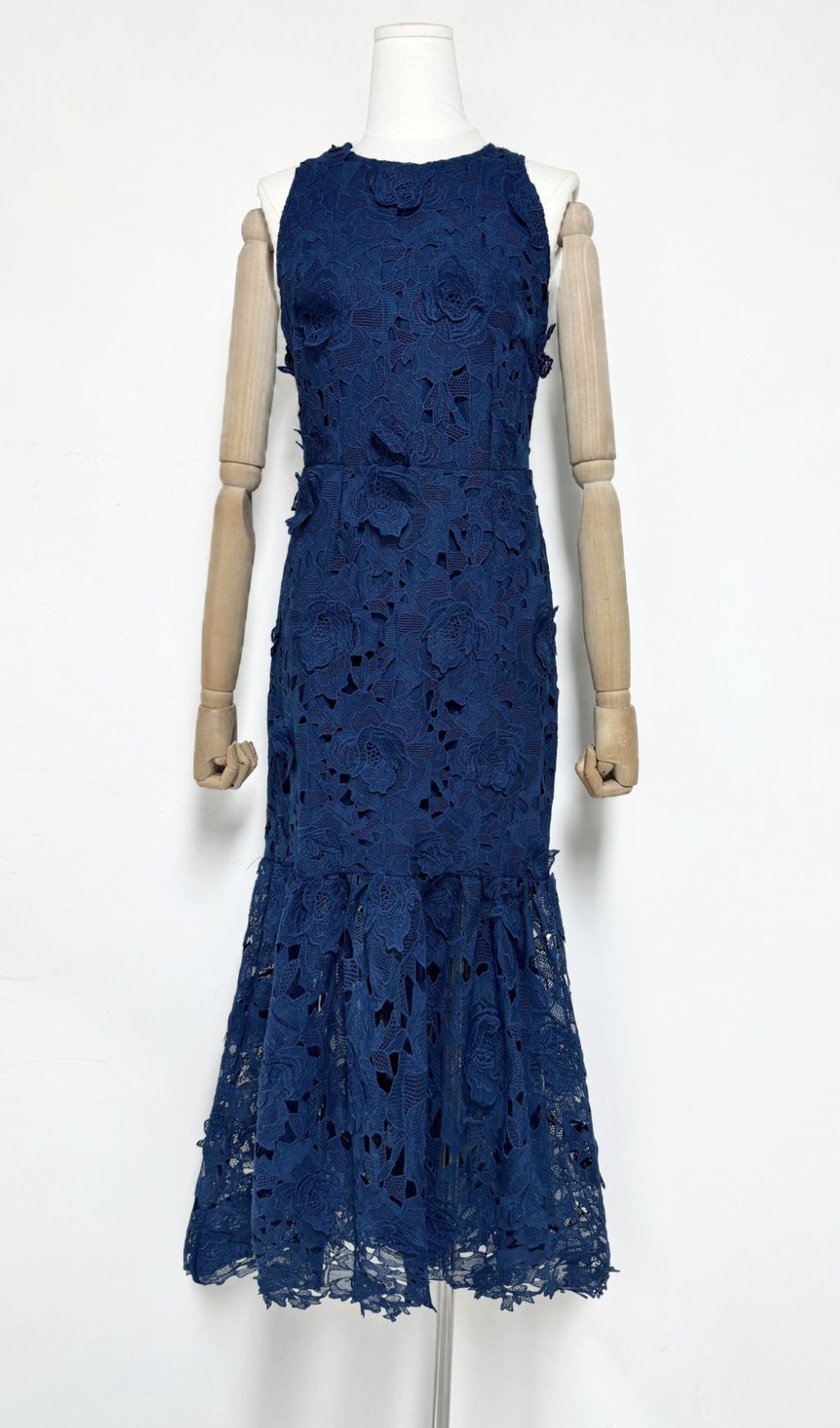 Geraldo Navy Blue 3D Floral Appliqu Maxi Dress