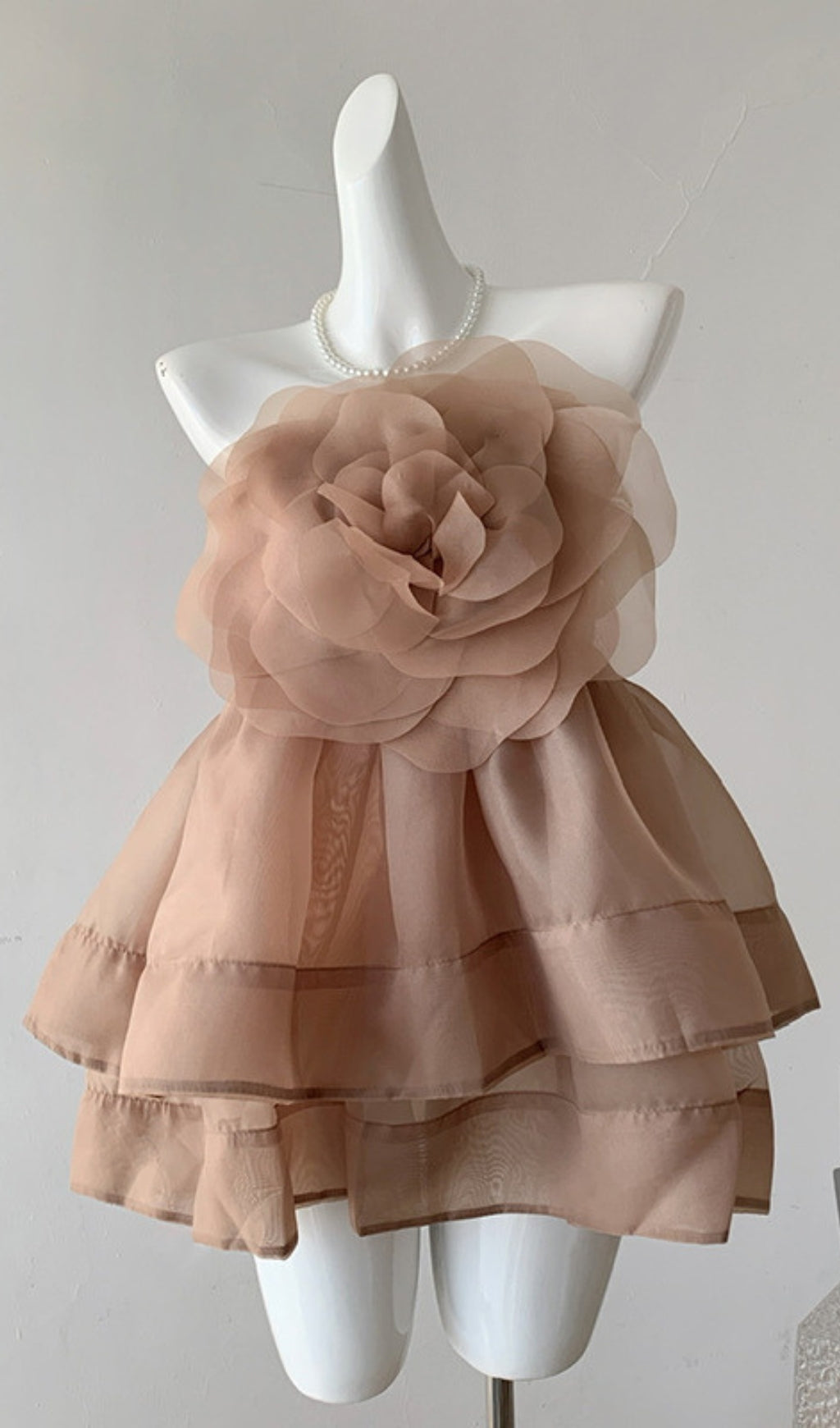 Captivating 3D Floral Strapless Mini Dress