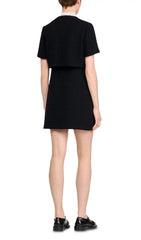Elegant Black Tweed-Style Mini Dress