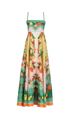 Deanna Vibrant Fruit Print Strappy Maxi Dress