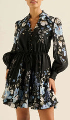 Chic Floral Long Sleeve Mini Dress