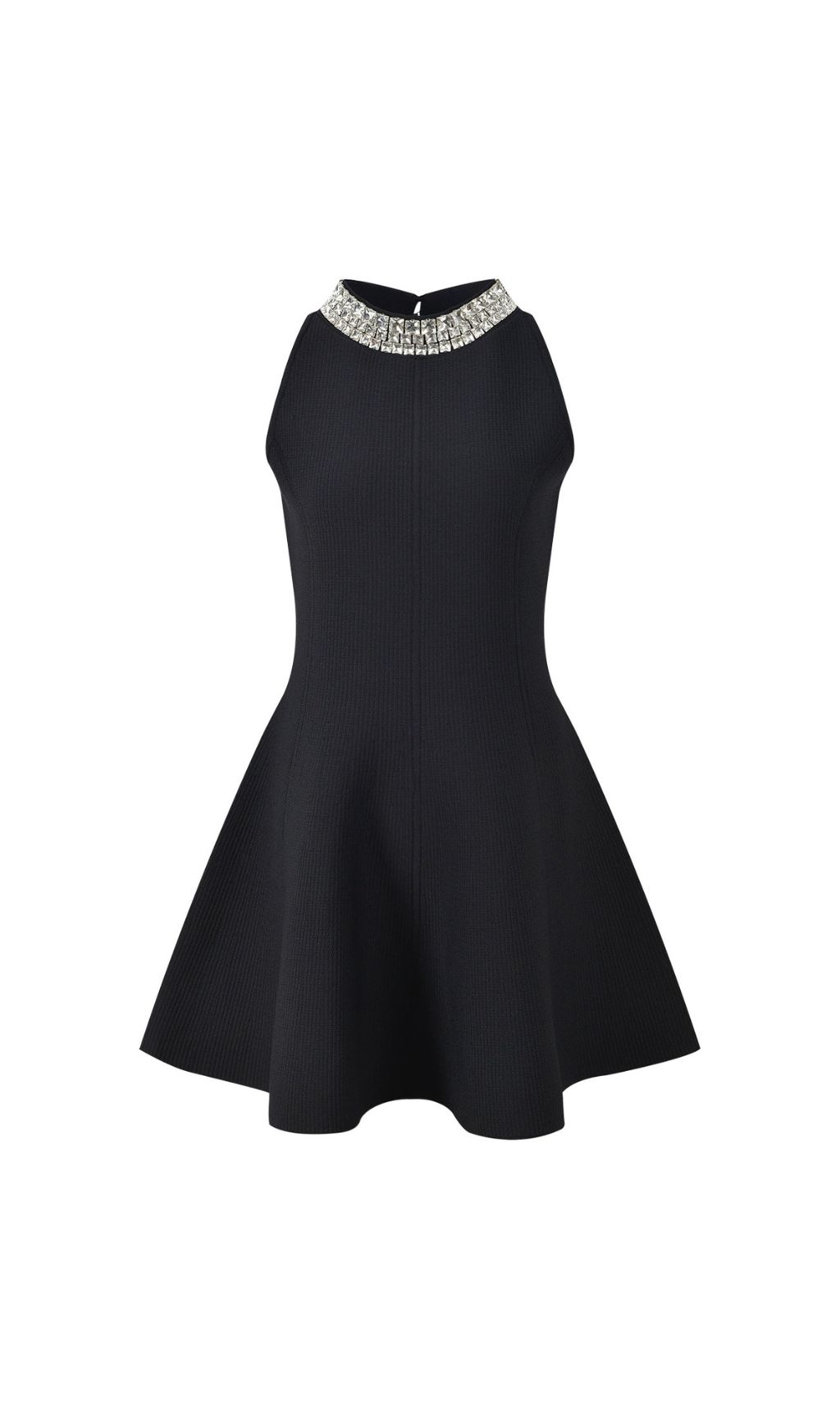 Glamorous Rhinestone Collar Fit & Flare Mini Dress