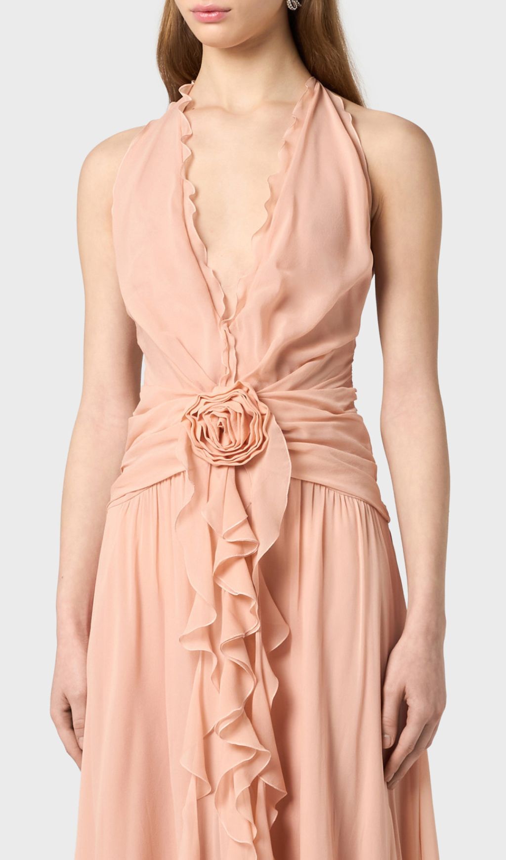 Florine Dusty Rose Halter Maxi Gown