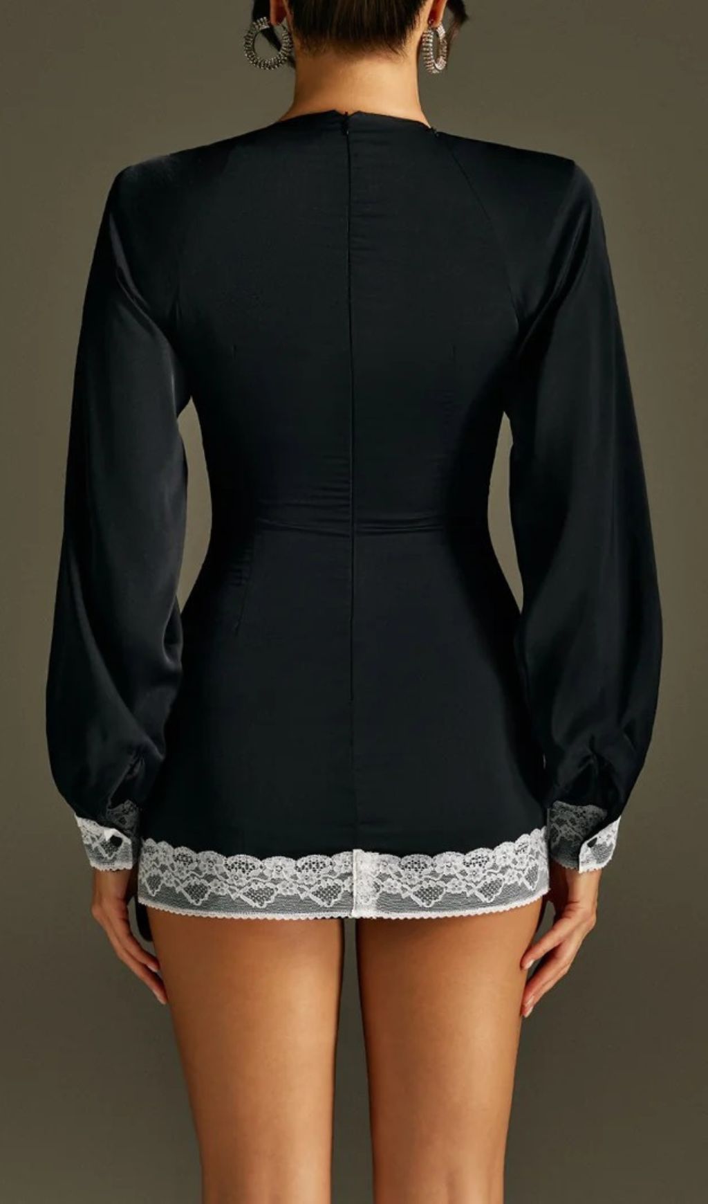Romaine Alluring Lace Long Sleeve Mini Dress