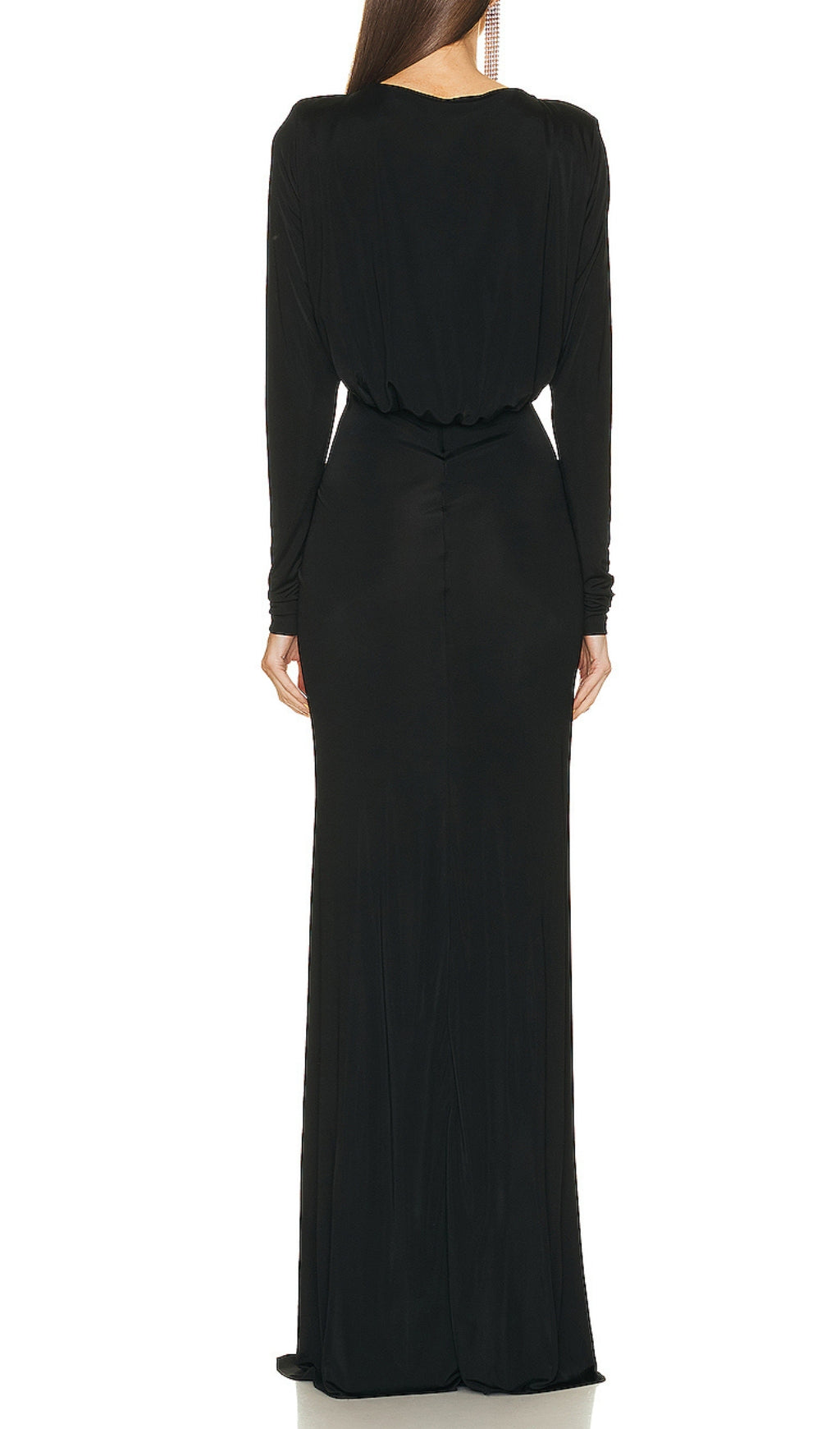 Alluring Black Jersey Cut-Out Maxi Dress