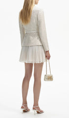 Azhar Shimmering Sequin Tweed Mini Dress Ensemble