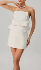 Krystallon Chic Strapless Bow Mini Dress