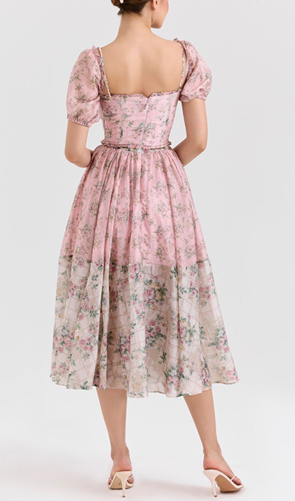 Emke Romantic Floral Midi Dress