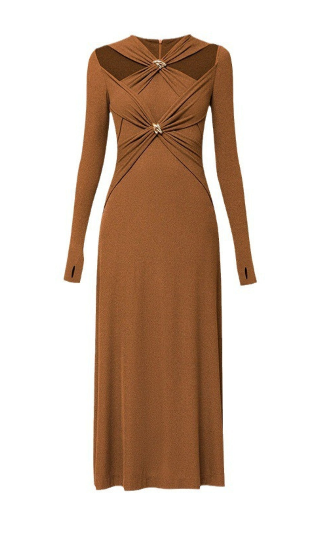 Braydon Chic Cutout Knit Long Sleeve Midi Dress