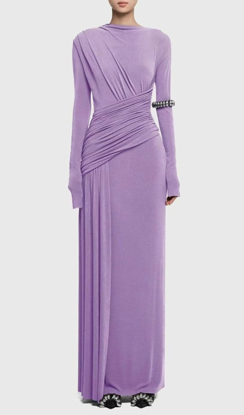 The Haruka Ruched Long Sleeve Maxi Dress