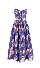 Chic Eadlyn Vibrant Watercolor Print Strappy Maxi Dress