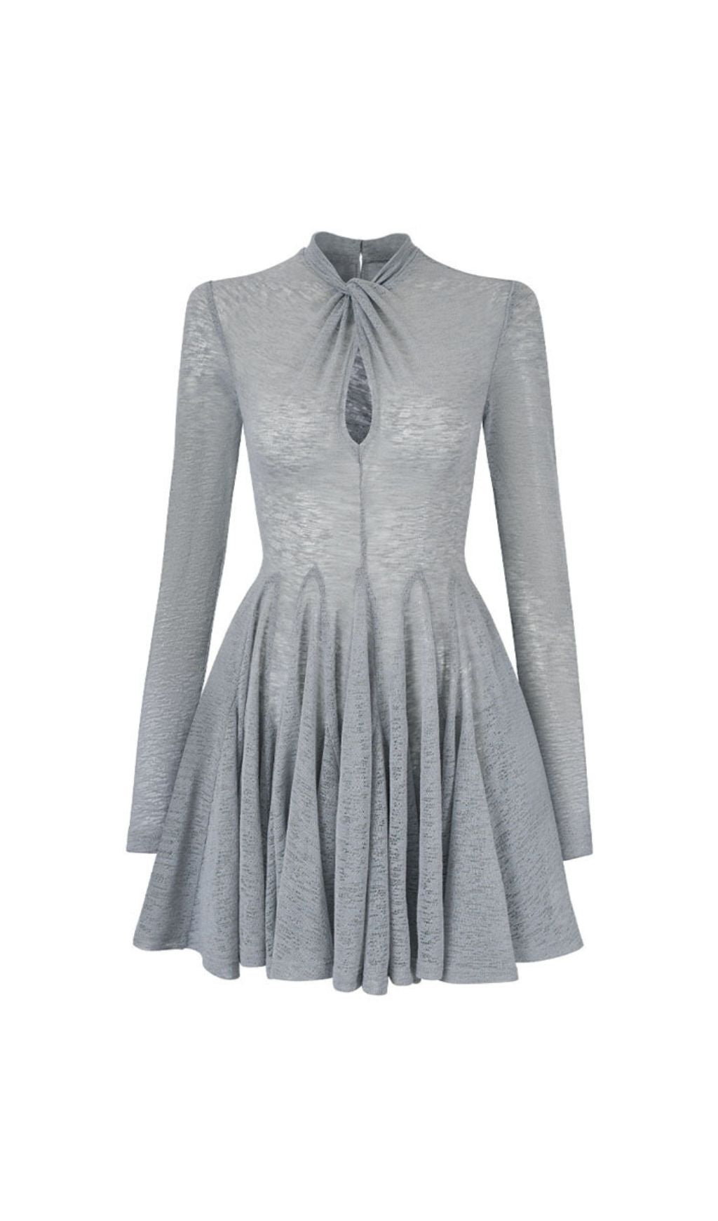 Hanako Chic Grey Long Sleeve Mini Dress