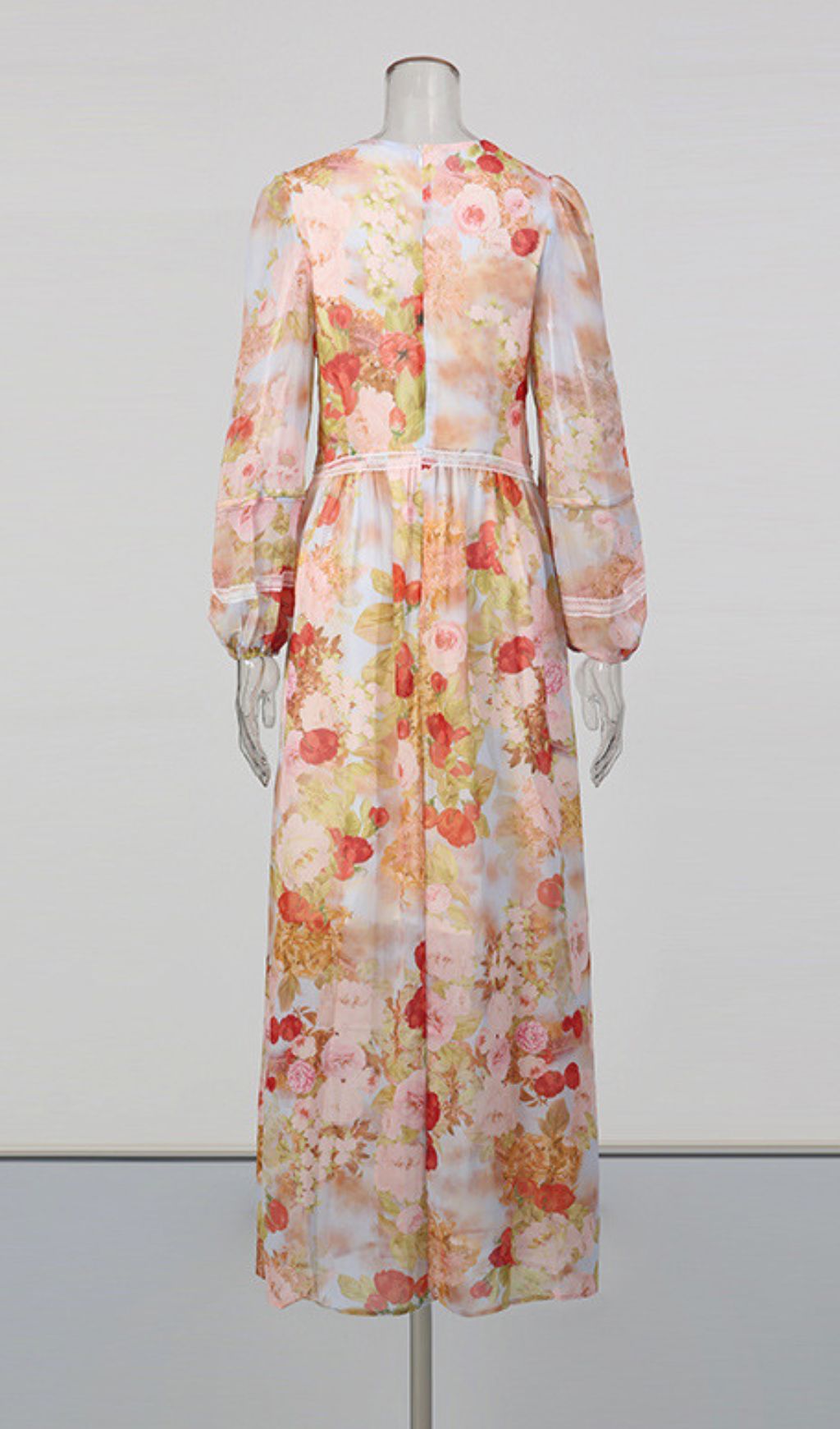 Jeana Elegant Floral Chiffon Maxi Dress