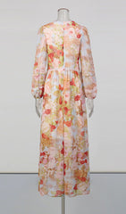 Jeana Elegant Floral Chiffon Maxi Dress