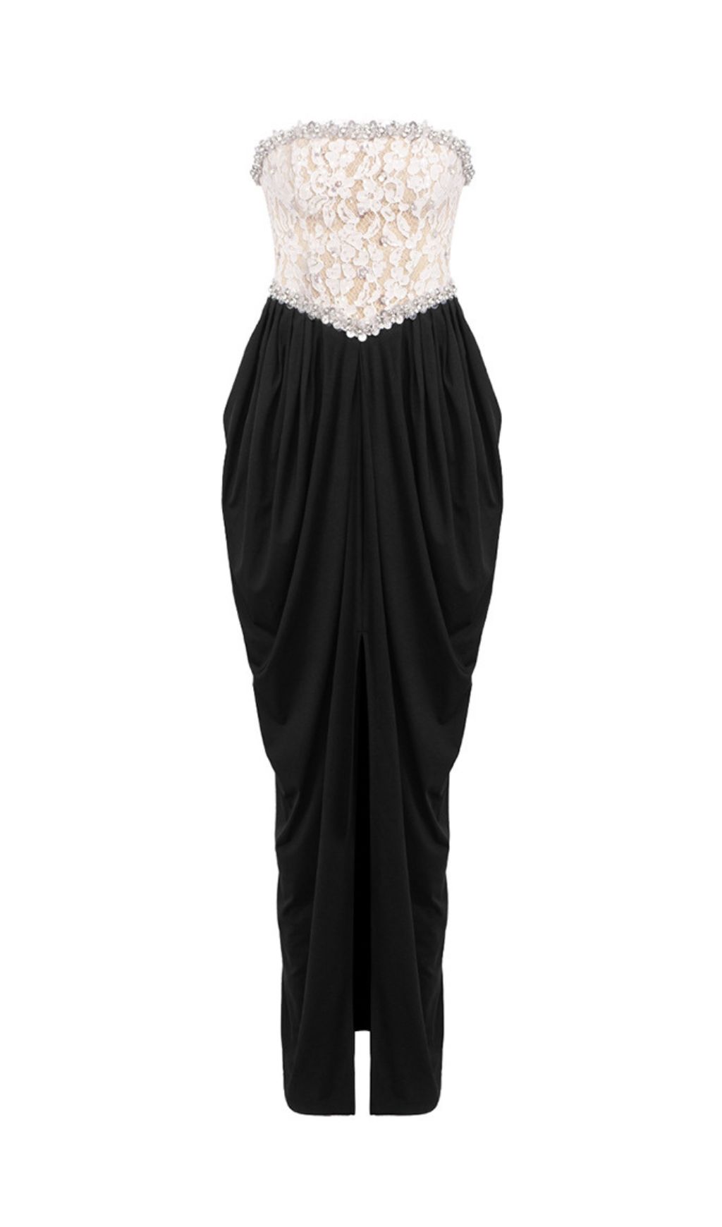 Jordy Strapless Beaded Lace Maxi Dress
